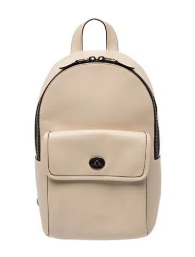 Pre-owned Coach Leather Backpack 2025 In Neutral