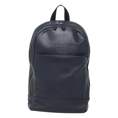 Pre-owned Coach Leather Backpack Bag () In Blue