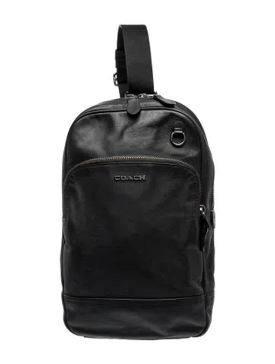 Pre-owned Coach Leather Backpack In Black