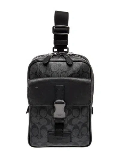 Pre-owned Coach Leather Backpack In Black