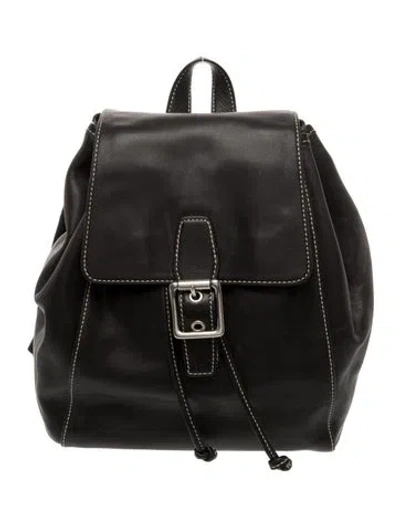 Pre-owned Coach Leather Backpack In Black