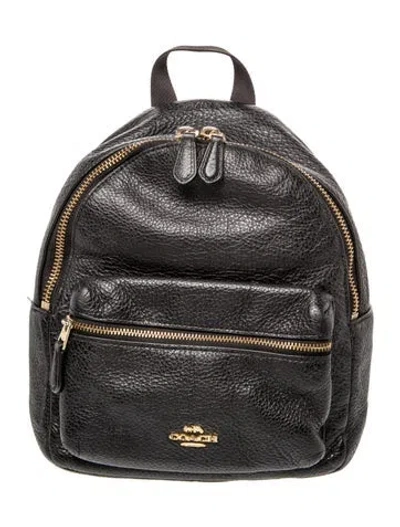 Pre-owned Coach Leather Backpack In Black