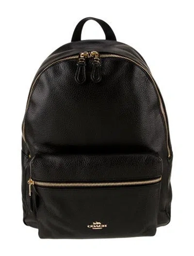 Pre-owned Coach Leather Backpack In Black