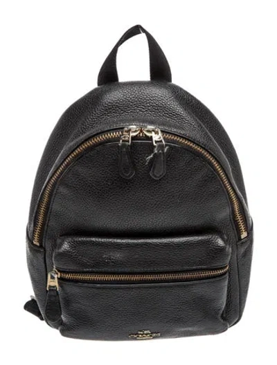 Pre-owned Coach Leather Backpack In Black