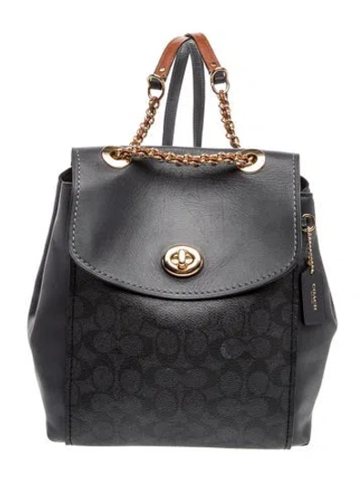 Pre-owned Coach Leather Backpack In Black