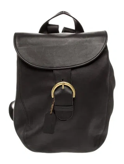 Pre-owned Coach Leather Backpack In Black