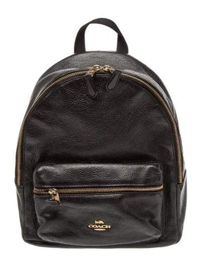 Pre-owned Coach Leather Backpack In Black