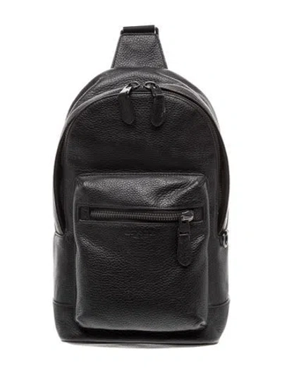 Pre-owned Coach Leather Backpack In Black