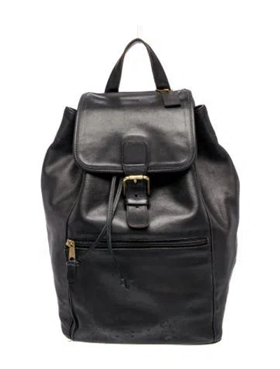 Pre-owned Coach Leather Backpack In Black