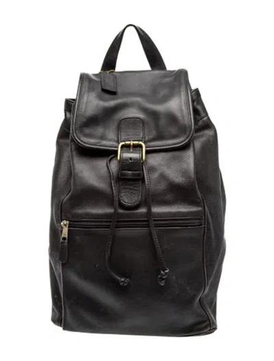 Pre-owned Coach Leather Backpack In Black