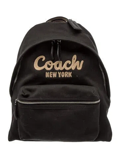 Pre-owned Coach Leather Backpack In Black