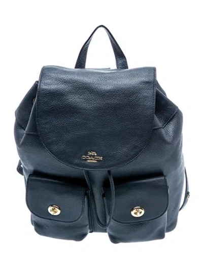 Pre-owned Coach Leather Backpack In Black