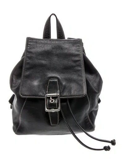 Pre-owned Coach Leather Backpack In Black