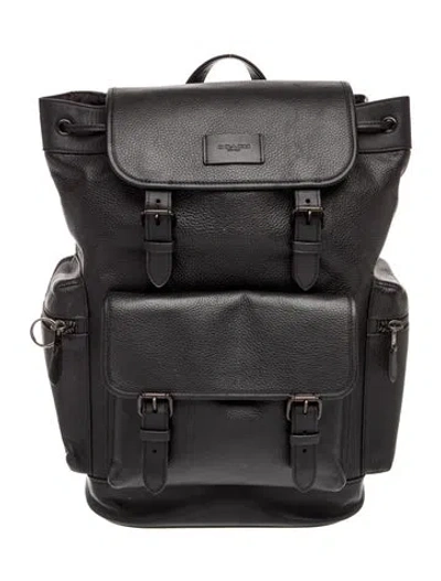 Pre-owned Coach Leather Backpack In Black