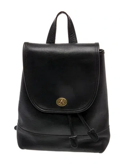 Pre-owned Coach Leather Backpack In Black