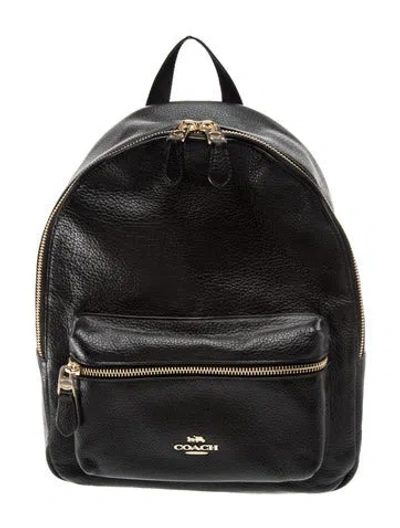 Pre-owned Coach Leather Backpack In Black