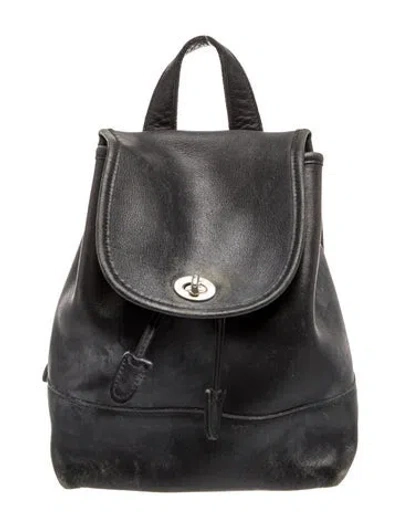 Pre-owned Coach Leather Backpack In Black