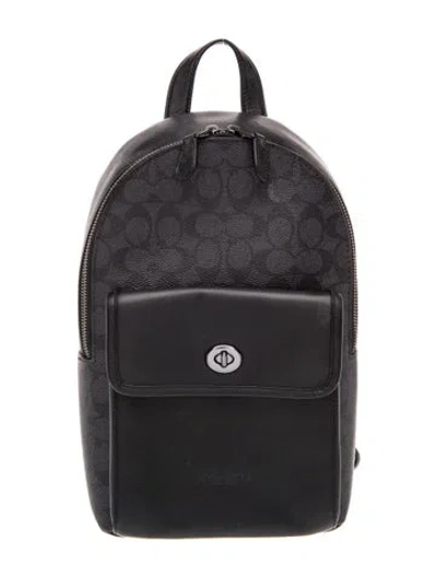Pre-owned Coach Leather Backpack In Black