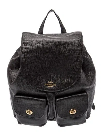 Pre-owned Coach Leather Backpack In Black