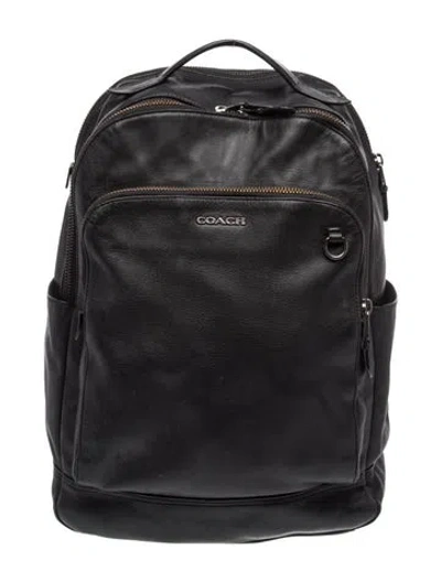 Pre-owned Coach Leather Backpack In Black