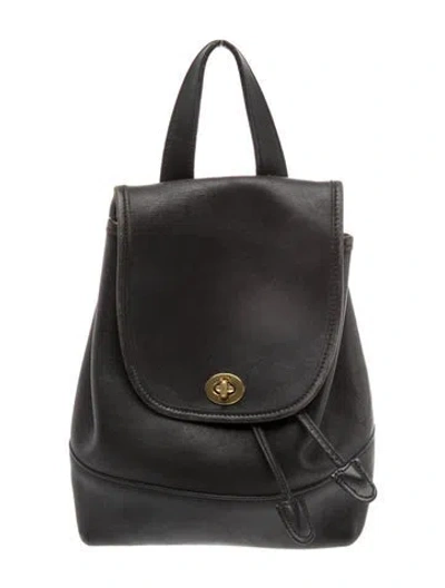 Pre-owned Coach Leather Backpack In Black