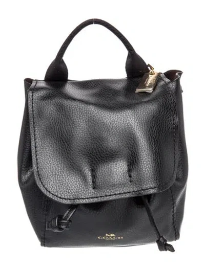 Pre-owned Coach Leather Backpack In Black