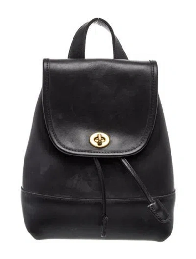 Pre-owned Coach Leather Backpack In Black