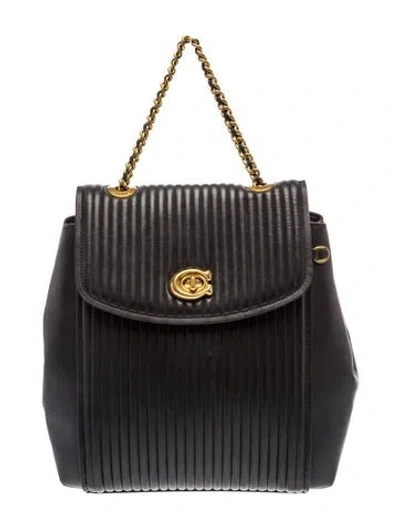 Pre-owned Coach Leather Backpack In Black
