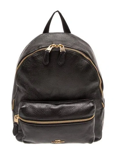 Pre-owned Coach Leather Backpack In Black