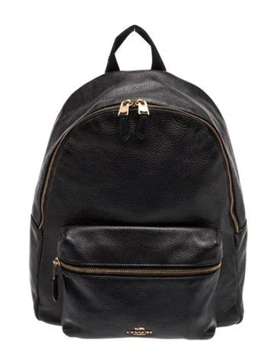 Pre-owned Coach Leather Backpack In Black