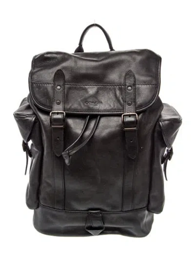 Pre-owned Coach Leather Backpack In Black