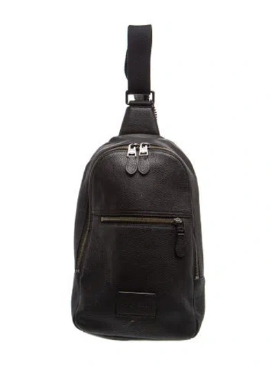 Pre-owned Coach Leather Backpack In Black