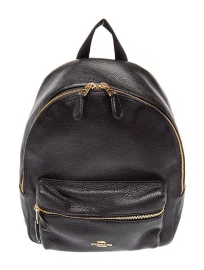 Pre-owned Coach Leather Backpack In Black