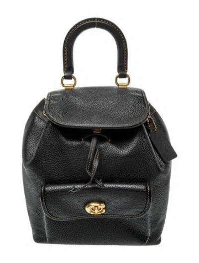 Pre-owned Coach Leather Backpack In Black