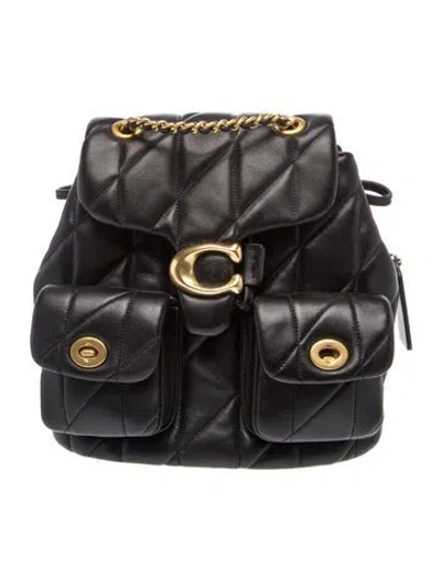 Pre-owned Coach Leather Backpack In Black