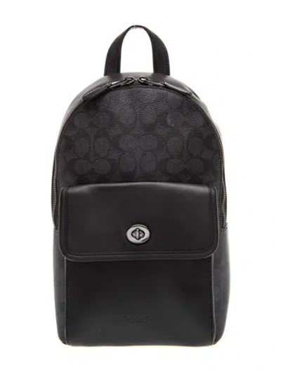 Pre-owned Coach Leather Backpack In Black