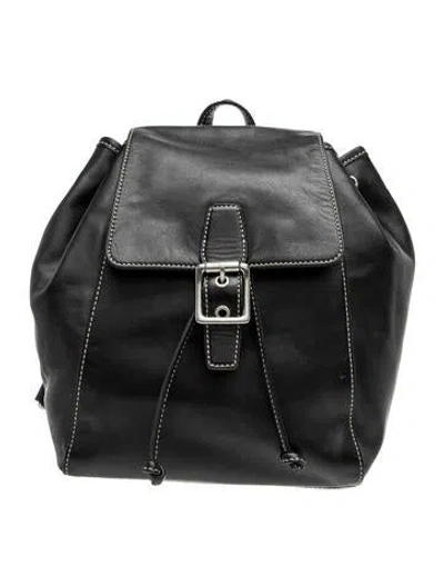 Pre-owned Coach Leather Backpack In Black