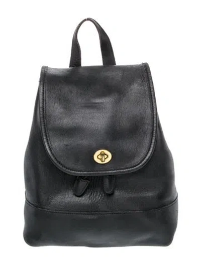 Pre-owned Coach Leather Backpack In Black