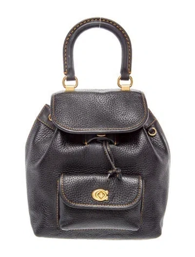Pre-owned Coach Leather Backpack In Black