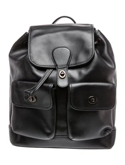 Pre-owned Coach Leather Backpack In Black