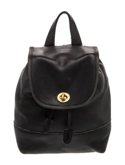 Pre-owned Coach Leather Backpack In Black