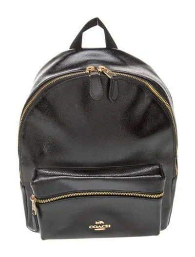 Pre-owned Coach Leather Backpack In Black