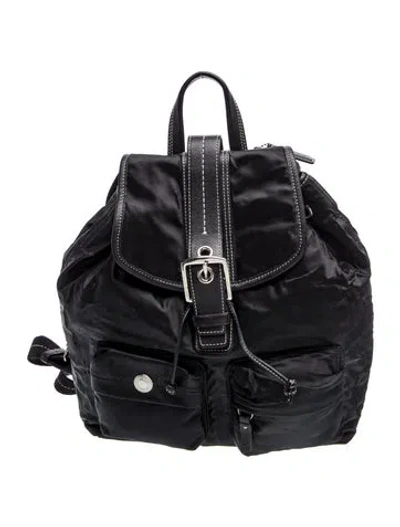 Pre-owned Coach Leather Backpack In Black