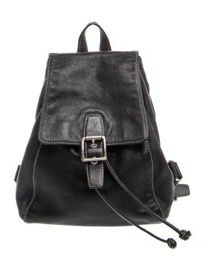 Pre-owned Coach Leather Backpack In Black