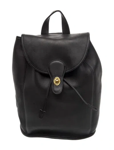 Pre-owned Coach Leather Backpack In Black
