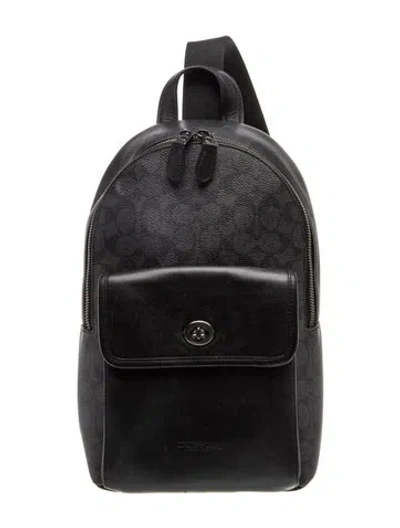 Pre-owned Coach Leather Backpack In Black