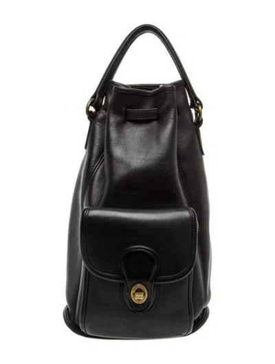 Pre-owned Coach Leather Backpack In Black