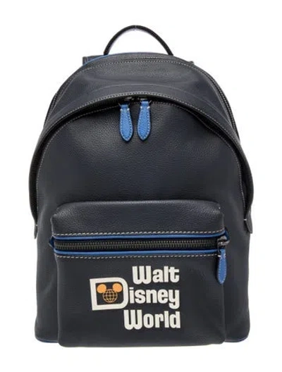 Pre-owned Coach Leather Backpack In Blue