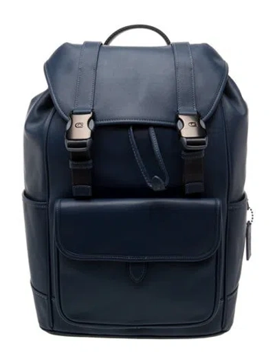 Pre-owned Coach Leather Backpack In Blue