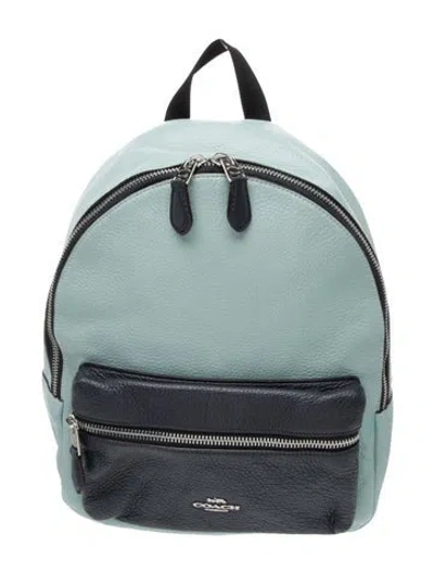 Pre-owned Coach Leather Backpack In Blue